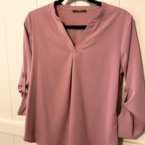 Gaharu Women's Blouses 3/4 Sleeve Work Shirt Chiffon Tunic Top Office Wear